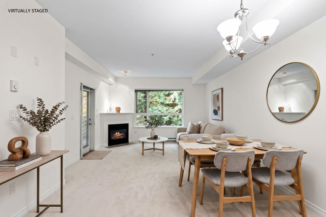 Virtually furnished Living Room & Dining